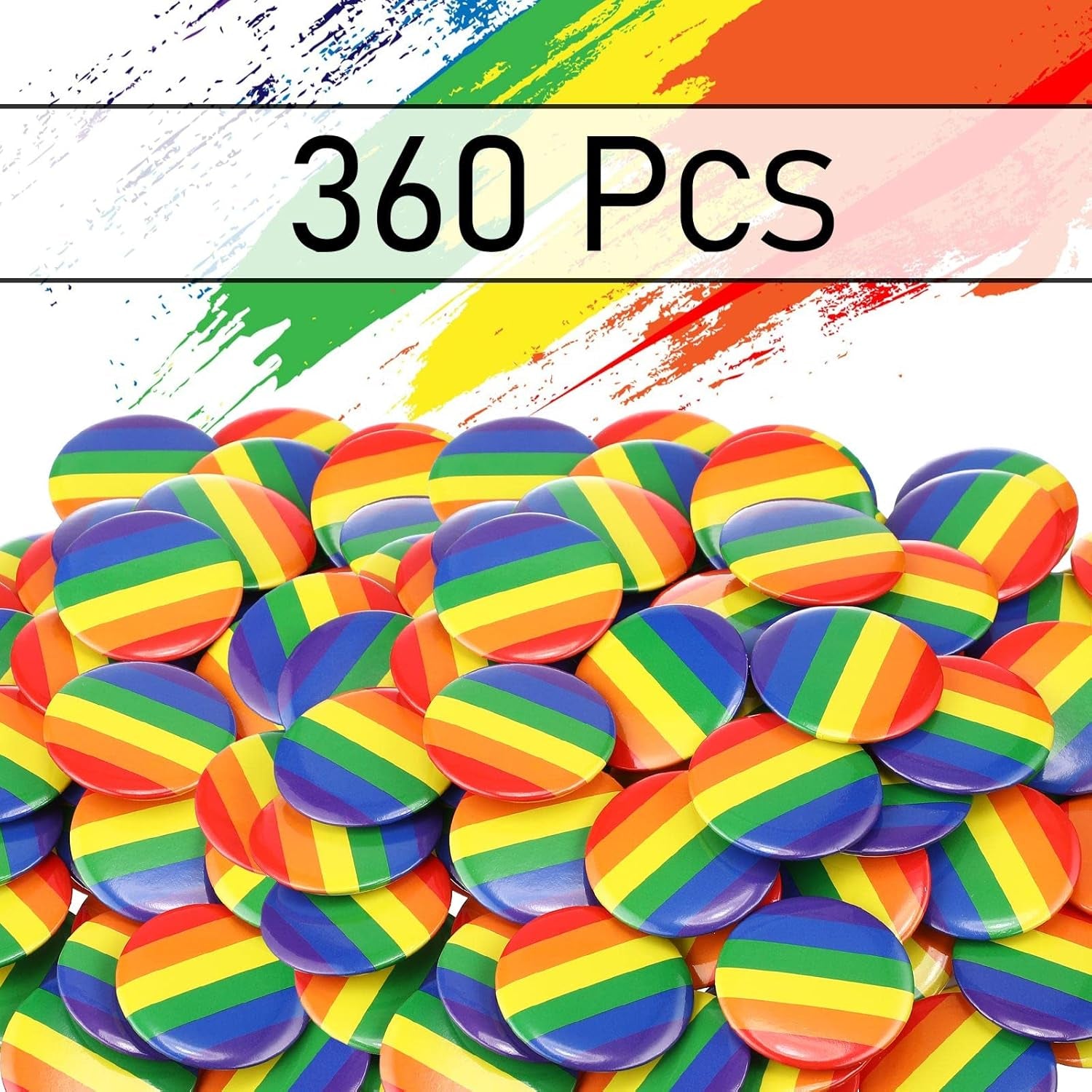 360 Pcs Gay Pride Pins round Rainbow Pinback Buttons 1.5 Inch LGBTQ Pins Rainbow Pins and Buttons LGBT Button Pin for Pride Month Events Parade Activities