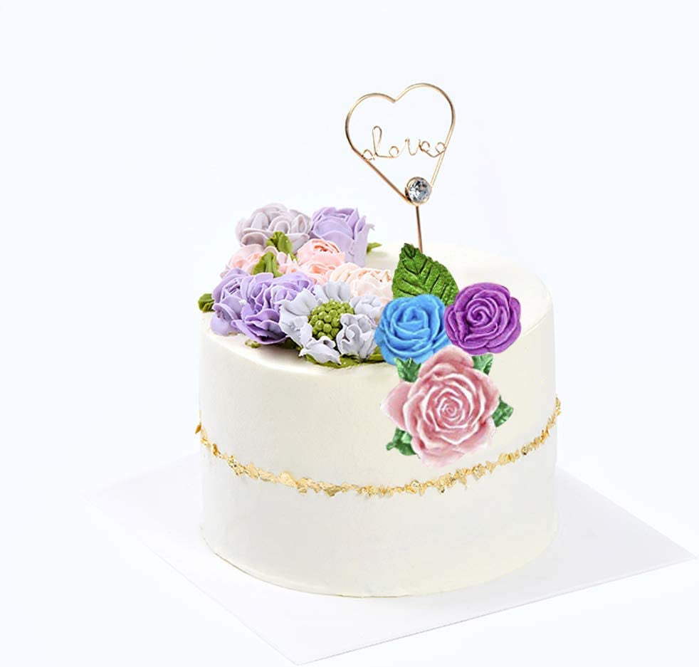 Roses Collection Fondant Mold-Rose Flower and Leaves Shapes Silicone Mold for Sugarcraft Cake Decoration, Cupcake Topper, Polymer Clay, Candy, Chocolate, Soap Wax Making Crafting Projects