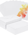 50 Sets Pure Cotton Watercolor Cards 140Lb/300 GSM Postcards with Envelopes for Art Painting Creative Thank Notes, 4X6 Inch