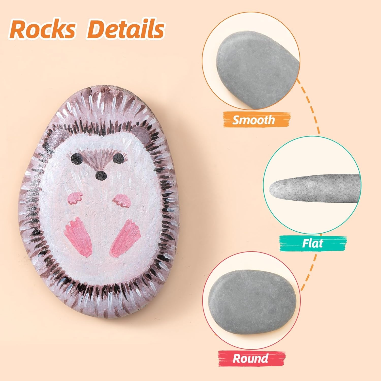 15 Pcs Extra Large Rocks for Painting, 4-5 Inch River Rocks Painting Stones Smooth Flat Rocks for Painting, Natural Rocks to Paint for Arts DIY Crafts Kids Painters