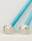 Anodized Aluminum Straight Knitting Needle Set, US Sizes 8, 9, 10, Multicolor