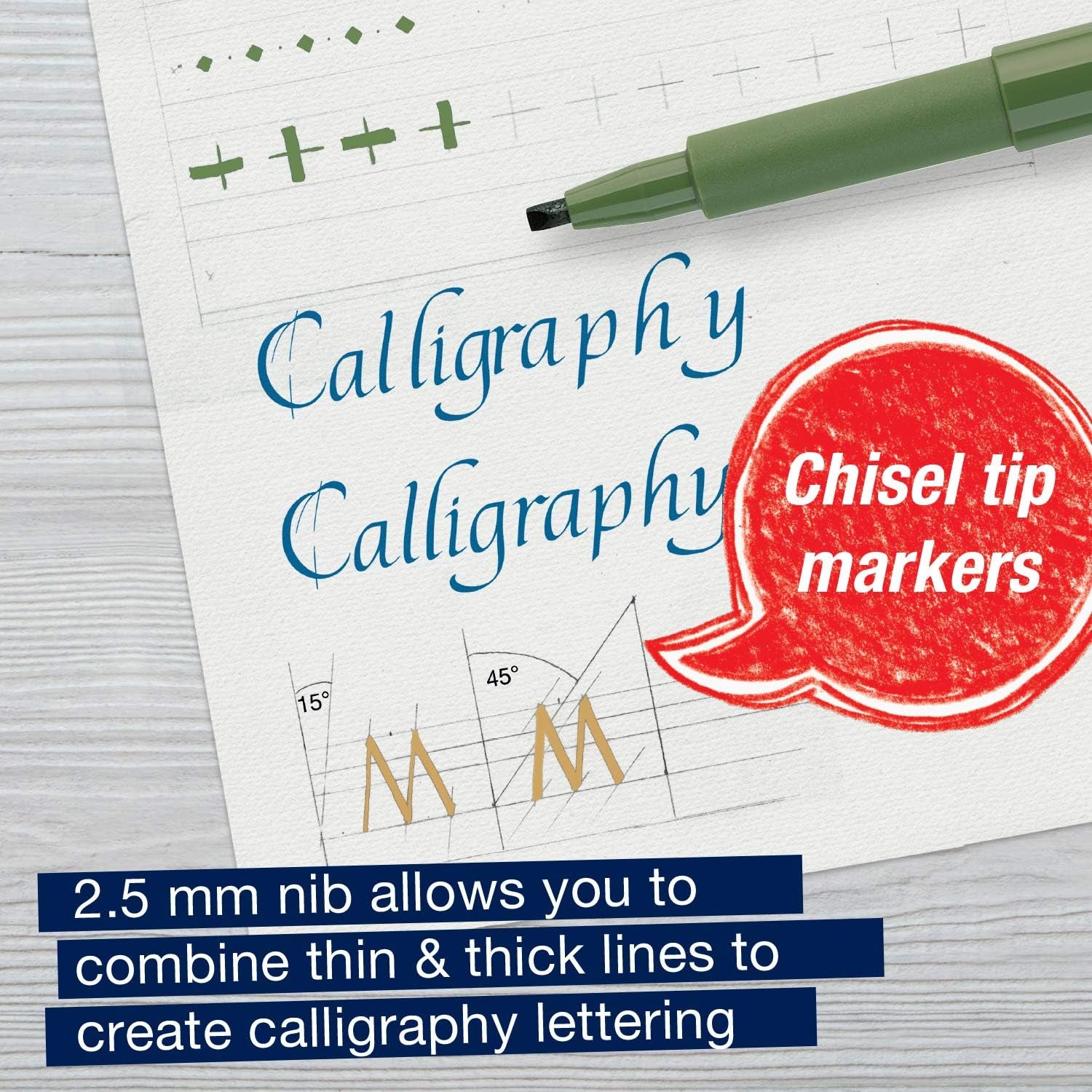 Calligraphy Pitt Artist Pen Set - 6 Multi Colored Calligraphy Pens