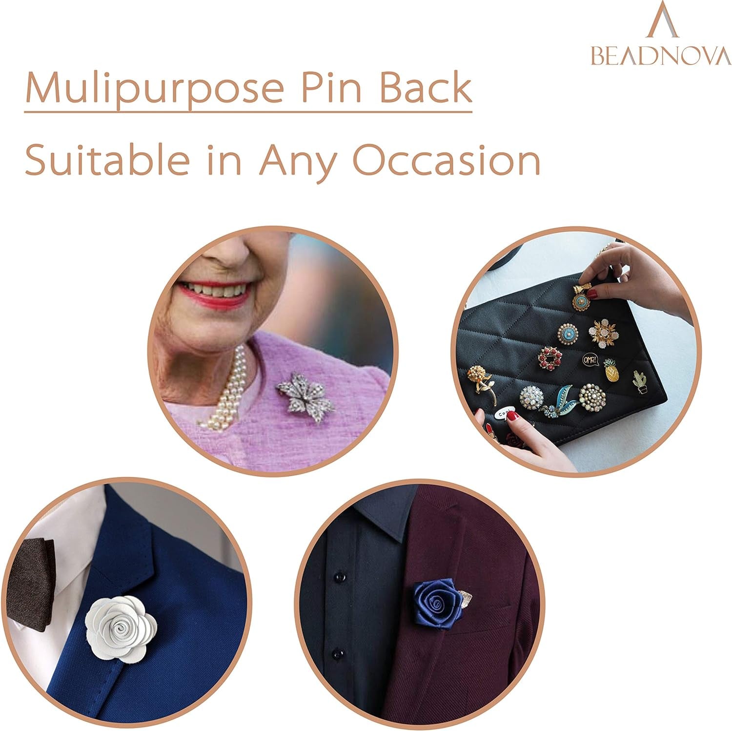 Rubber Pin Back Butterfly Clutch Backings Pin Cap Replacement for Badges, Lapel Pin (50Pcs)
