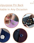 Rubber Pin Back Butterfly Clutch Backings Pin Cap Replacement for Badges, Lapel Pin (50Pcs)