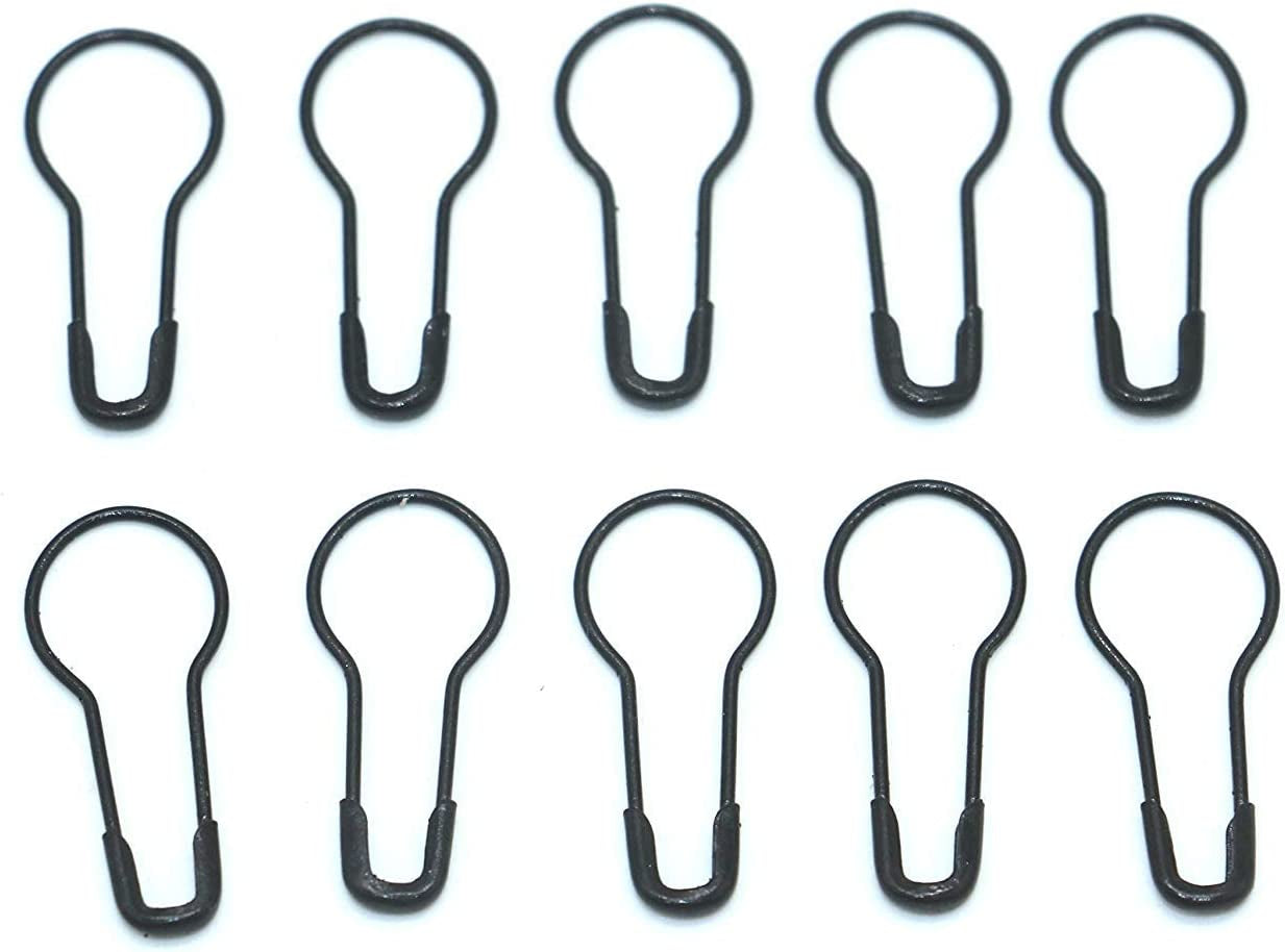 1000Pcs Metal Black Safety Pins/Gourd Pin/Bulb Pin for Clothing Crafting and Diy,Black