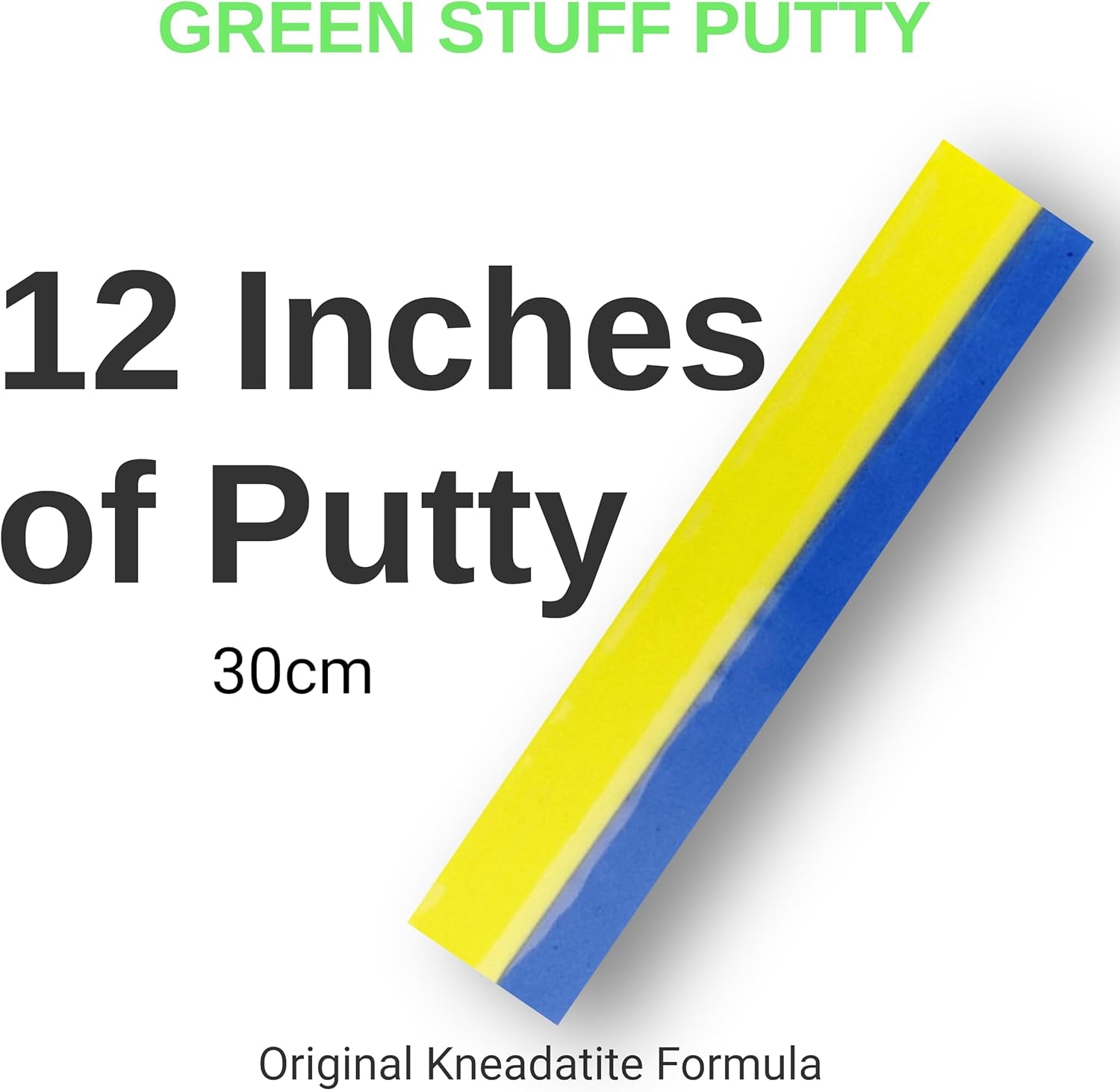 Green Stuff Putty - 12 Inches - Epoxy Putty for Miniatures, Sculpting, and Modeling - Original Kneadatite Greenstuff Putty