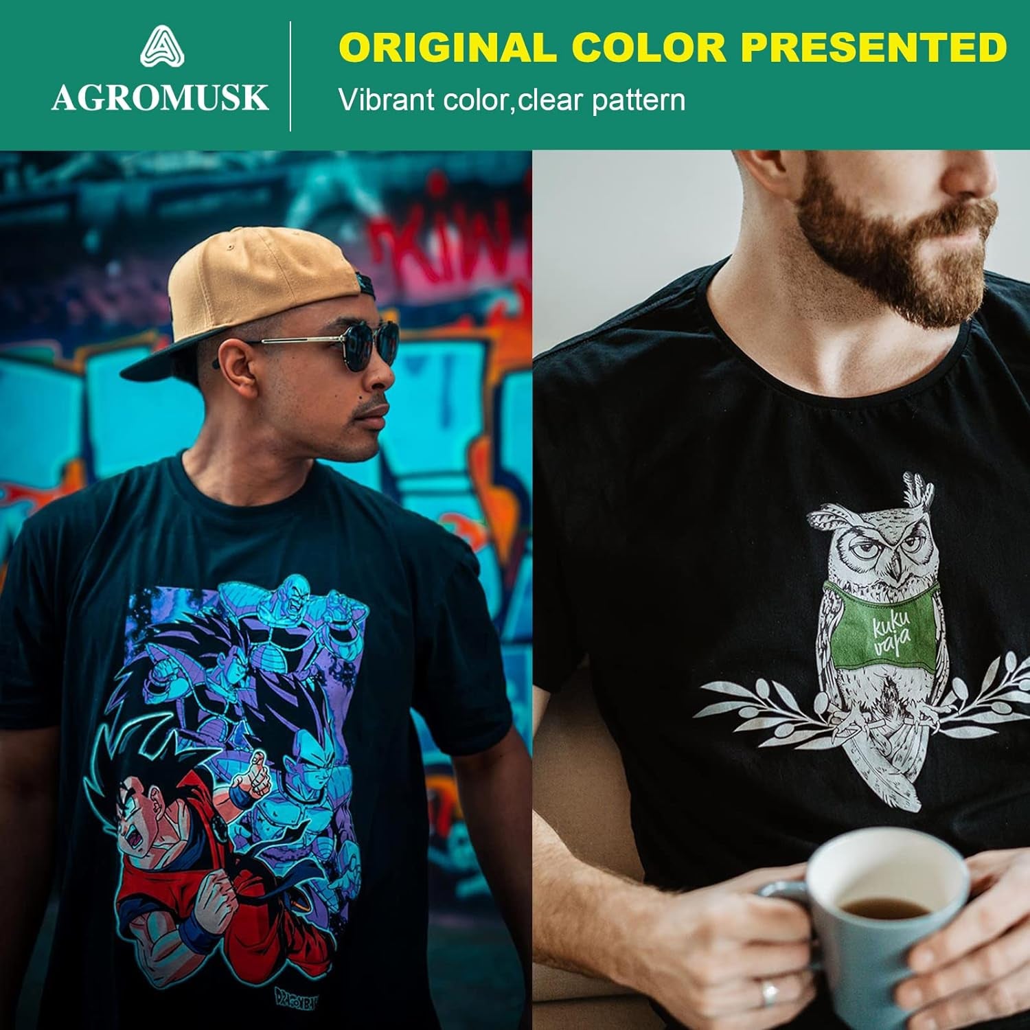 DTF Transfer Film(8.3&quot; X 11.7&quot;)20 Sheets PET Direct to Film Heat Transfer Paper for All DTF&amp;DTG Printer,Matte DTF Film for Sublimation Black White Light Dark Fabric T-Shirt