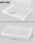 2 Pack Plastic Organizer Container Box, 36 Grids Clear Plastic Parts Organizer Box, for Beads, Art DIY, Crafts, Jewelry, Fishing Tackle with Label Stickers