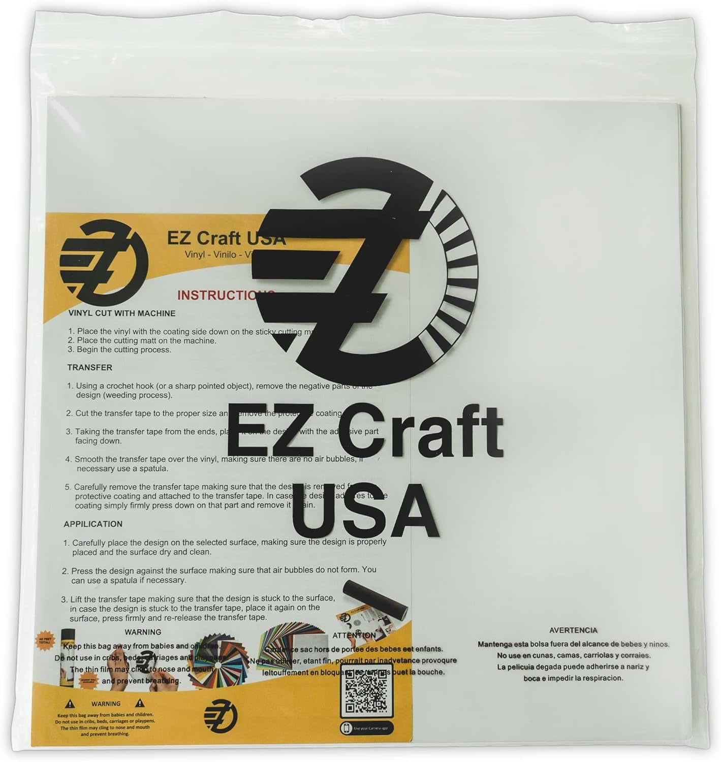 Glossy White Adhesive Backed Vinyl Sheets Used for Crafting (10 Pack)