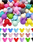 42 Pcs Mouse Head Silicone Focal Beads Cute Cartoon Loose Beads Accessory for DIY Keychains Bracelet Necklace Pens Lanyard Making