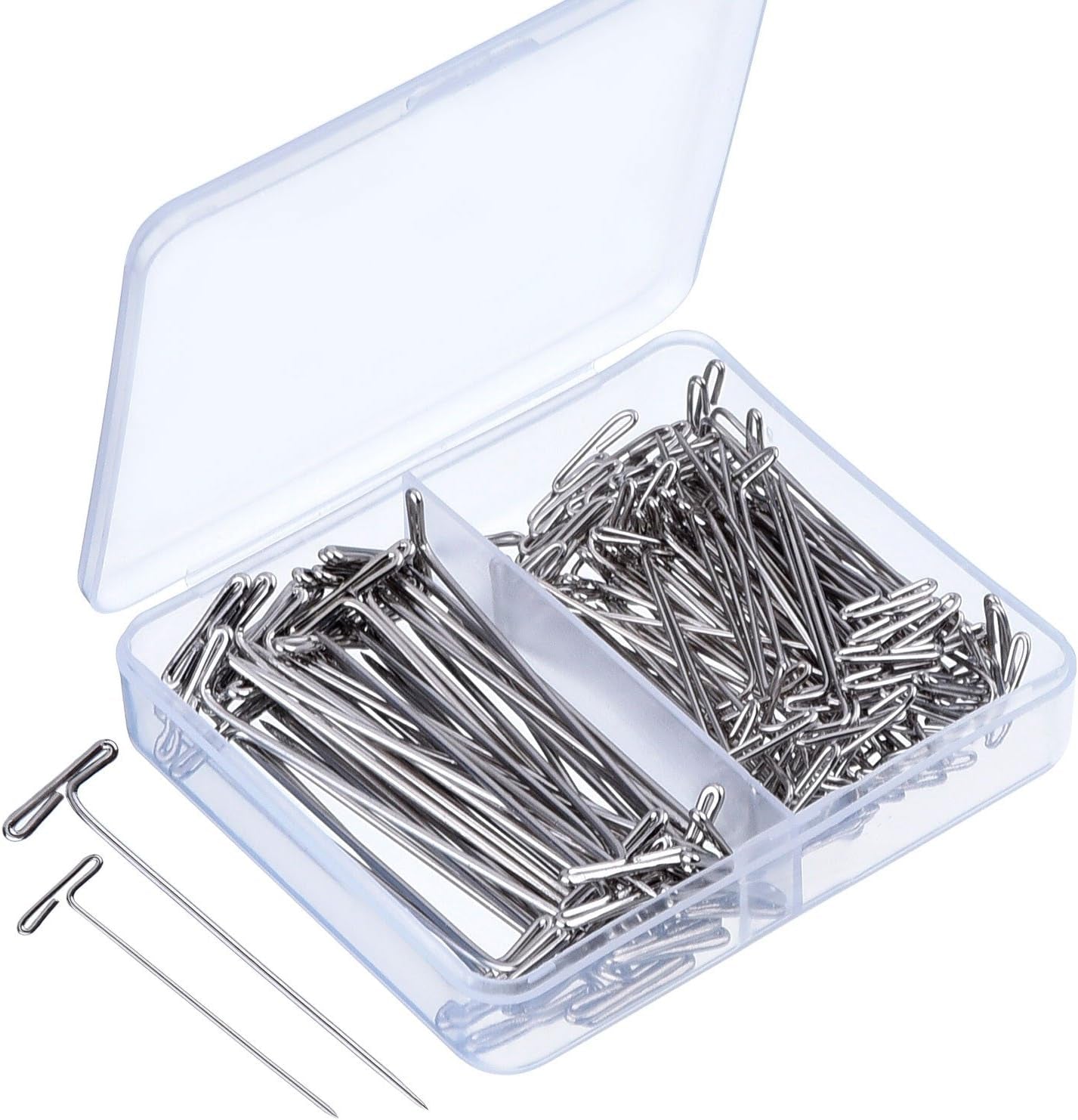 Steel T-Pins for Blocking Knitting, Modelling and Crafts 150 Pieces (2 Inch, 1-1/2 Inch, 1-1/4 Inch)
