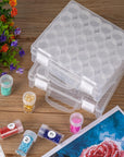 30 Slots Diamond Painting Storage Containers, Bead Organizer Box, Bead Storage Containers Plastic Diamond Painting Art Accessories Boxes Small Clear Embroidery Box for Craft Beads Rhinestones (2 Pack)