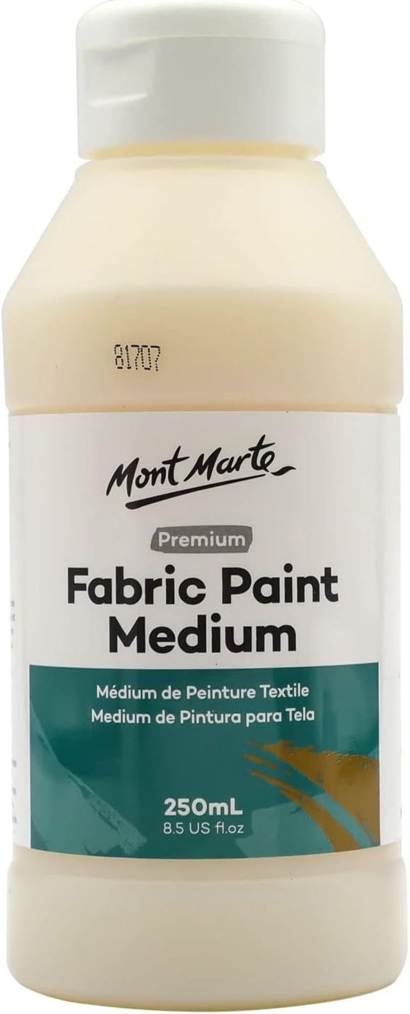 Fabric Paint Medium Premium (8.5 US Fl.Oz), Textile Medium for Fabric Painting, Easy to Use, Prevents Flaking, Ideal for Clothes and Fabric Accessories, Homewares and More