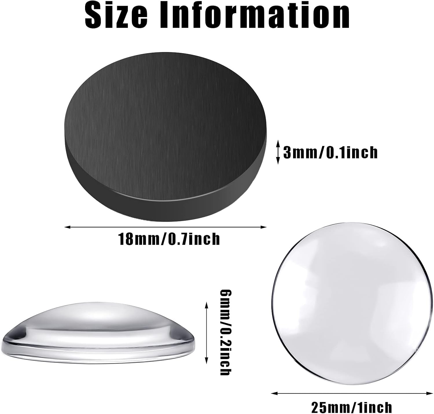 41 Pieces Fridge Magnets Craft Set Include Craft 1-Inch Paper Punches round Disc Ferrite Ceramic Magnets with Transparent Glass Cabochons for Craft DIY Fridge Office Locker Whiteboard Making