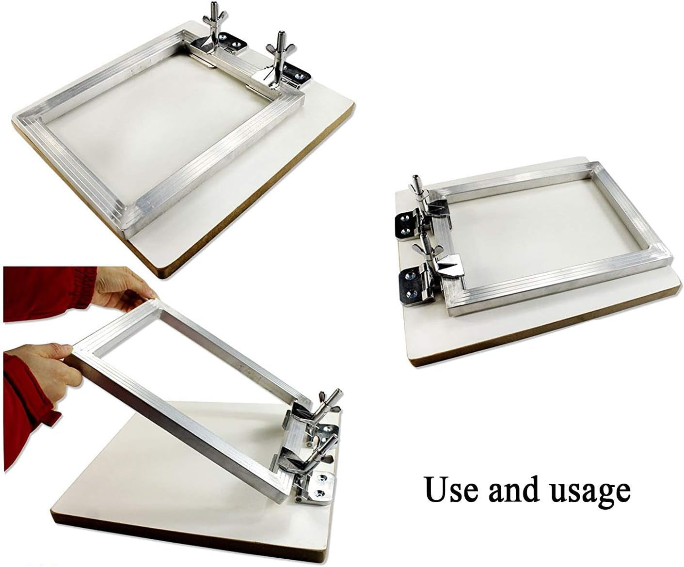 2PCS of Screen Printing Clamps Screen Frame Butterfly Hinge Clamp for Silk Screen Printing Frame Machine,For Fixing Screen Printing Mesh,Screen Printing Press DIY Tool Include 4 Screws