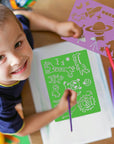 Stencil Drawing Kit for Kids, 25 Pcs Plastic Drawing Stencils with 400+ Shapes, Great Birthday Gift for Boy Girl