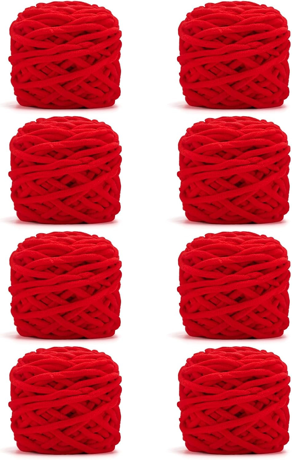 Blanket Yarn 3 Pack of 100G/3.5Oz - White Chenille Yarn 6 Super Bulky - Knitting, Crocheting &amp; Crafts Chunky Yarn
