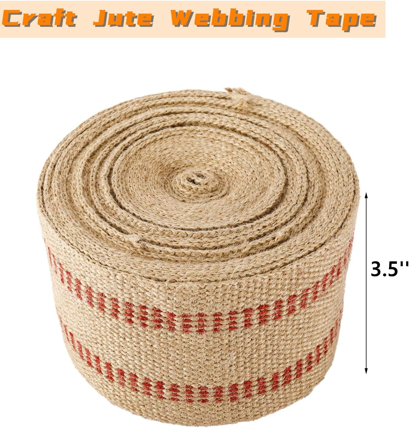 Craft Jute Webbing Tape, 3.5&quot; X 10 Yd,11 Lbs Heavy-Duty for Chair Repair, Crafting, Burlap Ribbon, Upholstery