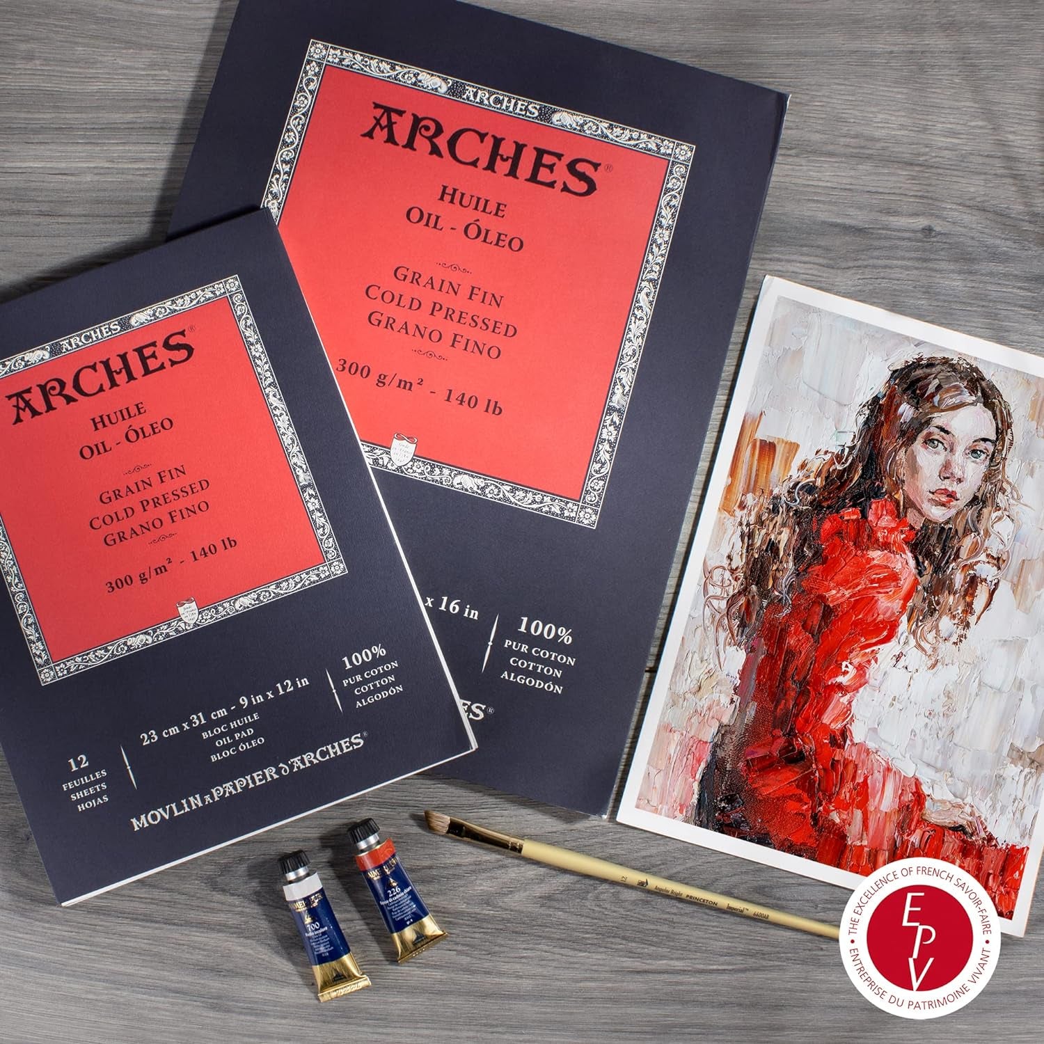 Oil Pad, 12X16 Inches, 12 Sheets - Professional Art Paper for Oil Paint, Acrylic, Oil Pastel