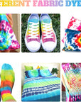 Tie Dye Kit, Tie Dye Set for Kids, 12 Vibrant Colors Pre-Filled Tye Dye Bottles, Non Toxic Permanent Fabric Dye Art Set, Easy DIY Fabric Art - Create Fun