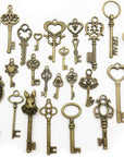 Vintage Skeleton Key in Antique Bronze Style - Set of 46Pcs (HM107)