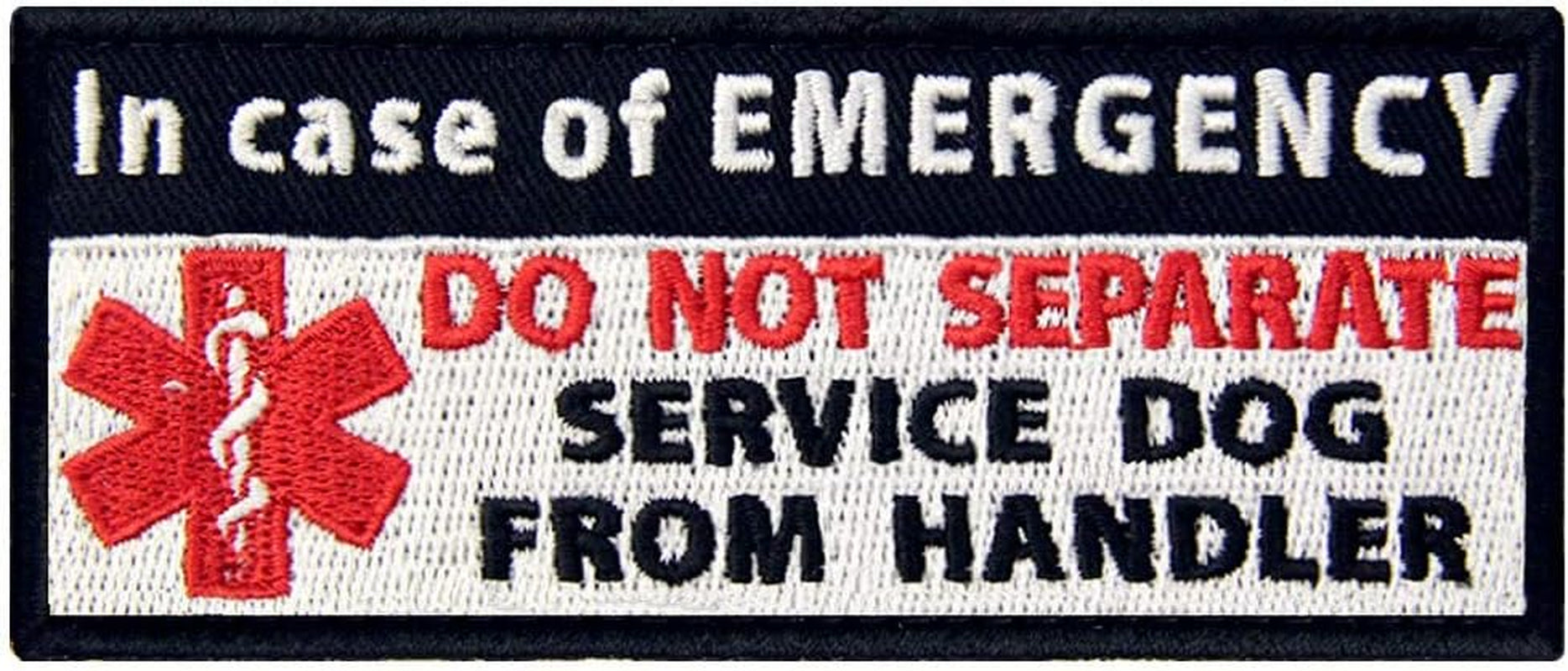 Service Dog in Case of Emergency Medic Paramedic Star of Life Vests/Harnesses Patch Embroidered Fastener Hook & Loop Emblem