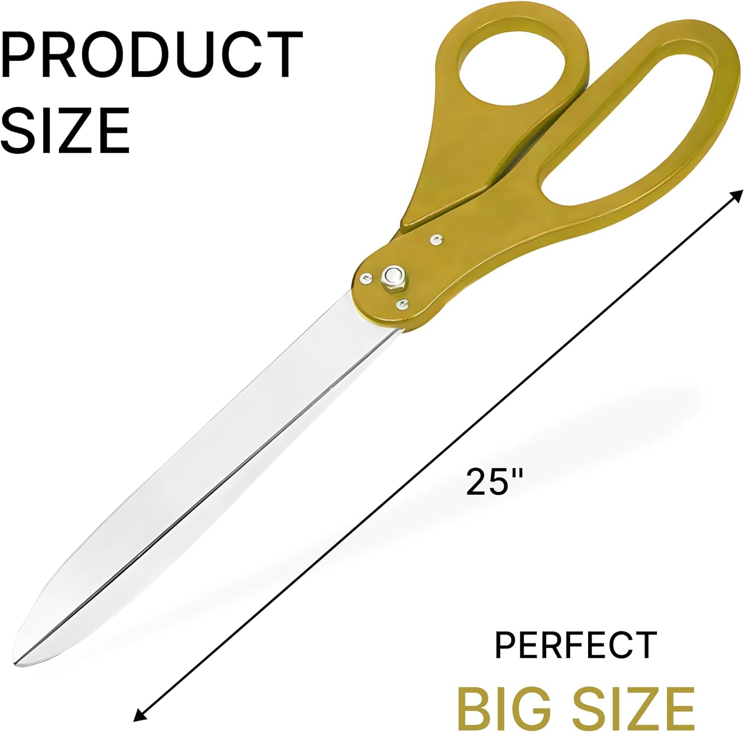 25" Gold Scissors for Grand Opening – Large Heavy Duty Scissors 25 Inch Giant Scissors for Ribbon Cutting Ceremony Gold Giants Ribbon Cutting Scissors for Special Events Inaugurations and Ceremonies