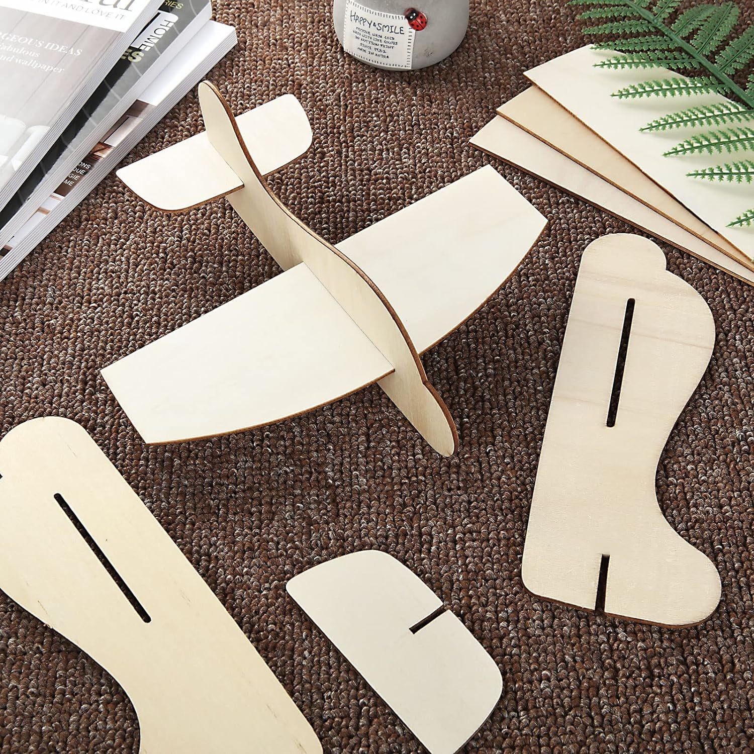 20 Pack DIY Model Wooden Airplane Nature Wood Plane Balsa Wood Planes Handicraft Plane for Birthday Carnival Party