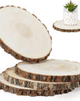 4 Pack 8-9 Inches Natural round Wood Slices Unfinished Craft Wood Kit Circles Large Wood Slices for DIY Crafts, Weddings Centerpieces Decor, Wood Ornament Disc