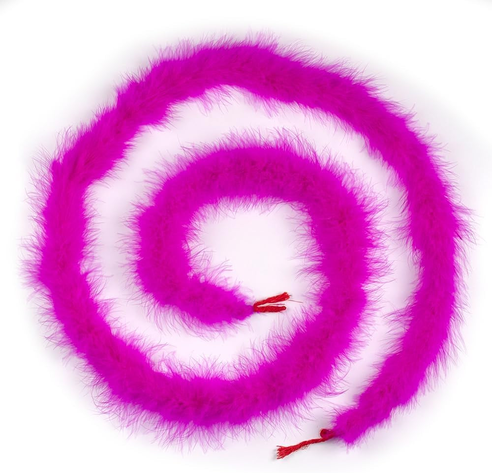 Wanruida 2 Yards 20G Rose Fluffy Marabou Feather Boa for DIY Craft Sewing Trim Home Wedding Party Christmas Decoration
