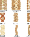 9 Rolls Jute Ribbons Lace Craft Ribbon 18 Meters for Crafts Wraping Gifts Party Holiday and Rustic Wedding Decorations