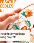 55 PCS Large Eye Sharp Needles - Easy to Thread Big Eye Sewing Needles, Embroidery Needles (6 Sizes)