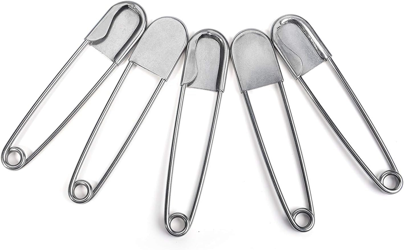 Large Safety Pins, 5 Inch Safety Pins, 10 PCS Stainless Steel Safety Pins Large, Silver Huge Strong XL Safety Pins, Extra Large Laundry Pins for Blankets, Heavy Laundry, Upholstery(5&quot;)