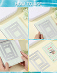 Splicing Rectangular Background Board Cutting Dies for Card Making Frame Background Die Cuts Carbon Steel Embossing Stencils Template for DIY Scrapbooking Album Craft Decor