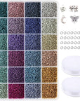 Size 2Mm 11/0 Seed Beads about 15600Pcs, Making Earring,Bracelet and Jewelry (650Pcs/Color, 24 Colors)