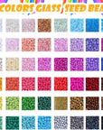 6720 Pcs 4Mm Seed Beads for Jewelry Making Kit, 6/0 48 Colors Bracelet Beads Pony Beads Waist Beads Kit with Pendant Charms Kit and Letter Beads