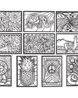 Velvet Art to Go! 2 Spiral Bound Coloring Books W/Perforated Cardstock Pages, Fuzzy, Felt, Great for Travel: Planes, Cars, Backpacks, 20 Different Projects Total, Kids & Adults, 4"X6".