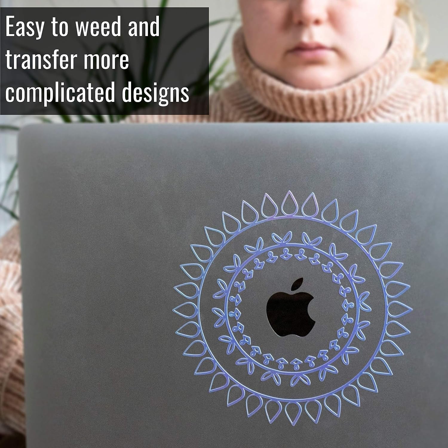 Holographic Vinyl Permanent Compatible with Cricut Joy [20 Pack, 5.5 X 12 Inch] Metallic Opal Vinyl Sheets [Opal, Rainbow/Silver, Pink, Blue/Green, Gold/Red] Strong Foil Adhesive Backed Holo Vinyl