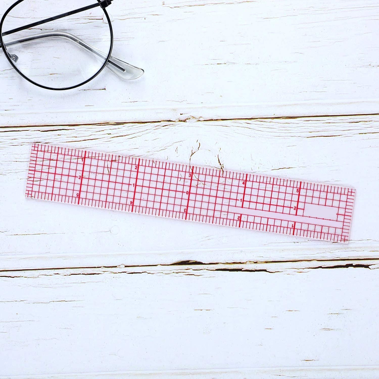 4 Pieces Clear Plastic Ruler Grid Ruler Transparent Ruler Plastic Straight Measuring Tool Ruler Set for Clothes Design Sewing, 6 Inches, 12 Inch, 15 Inch