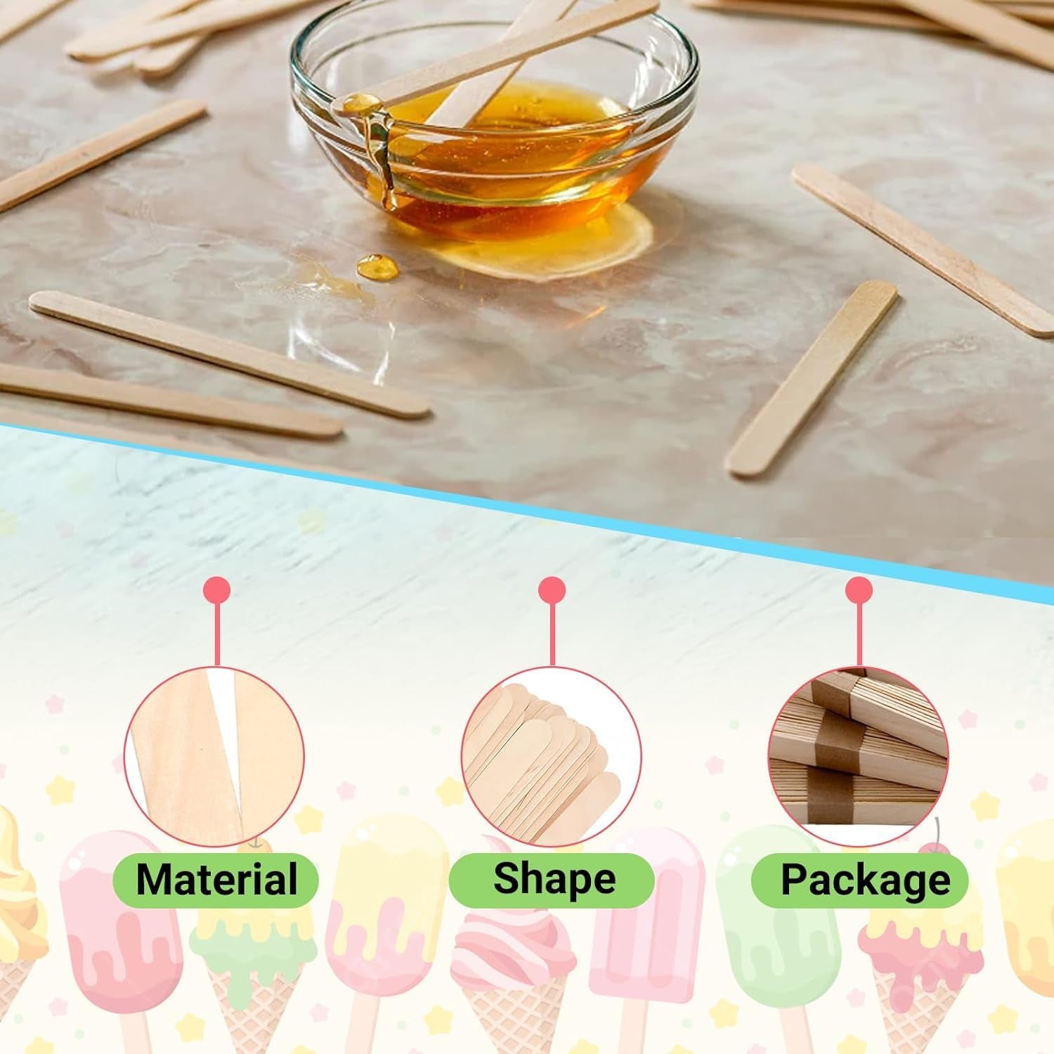 4.5" Craft Ice Cream/Popsicle Sticks/Natural Wood/Diy Projects- Pack of 210