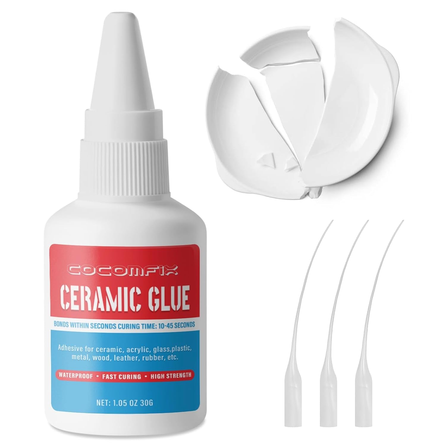 Ultimate Ceramic Glue, Proper for Ceramic & Porcelain，30G – Waterproof, High Temperature Resistant and Food Grade Material.