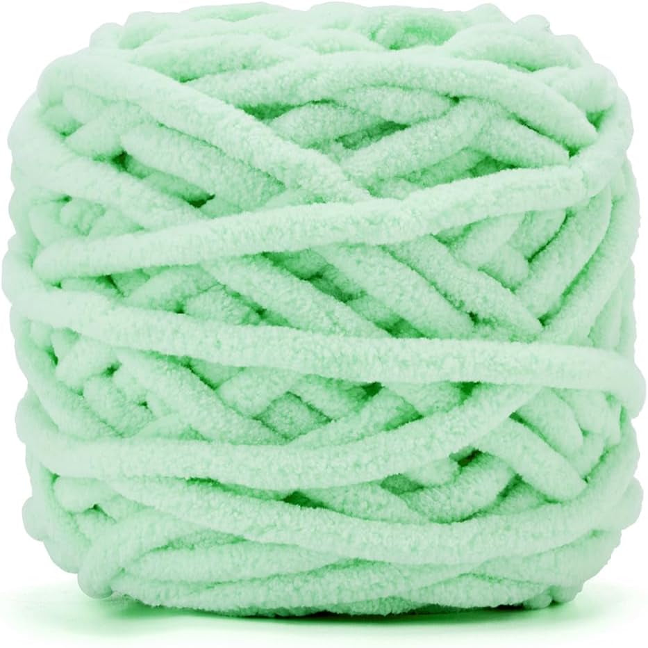 Blanket Yarn 3 Pack of 100G/3.5Oz - White Chenille Yarn 6 Super Bulky - Knitting, Crocheting &amp; Crafts Chunky Yarn