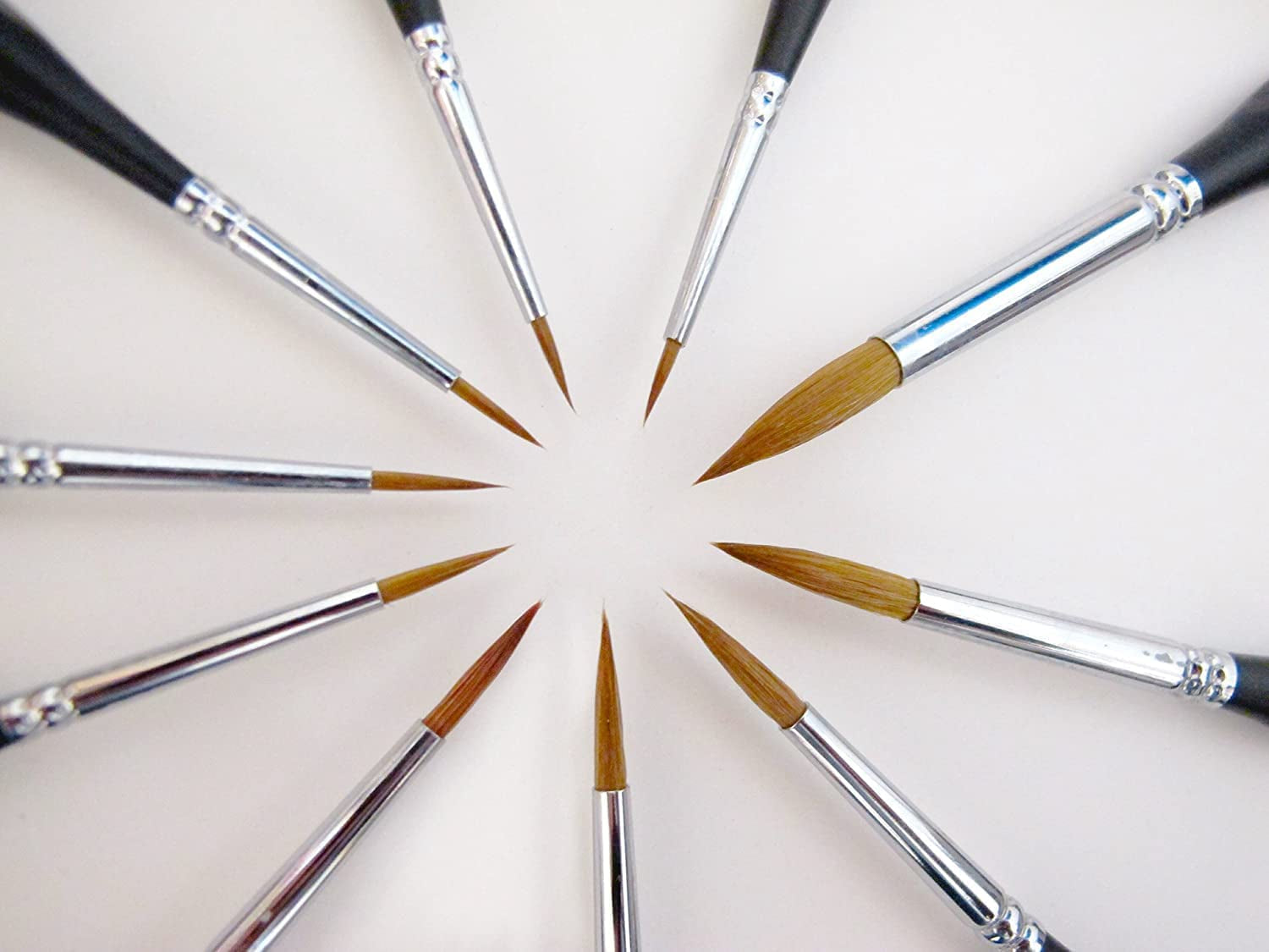 Kolinsky Sable Watercolor Brushes, 10Pcs Sable Detail Paint Brush Set Will Keep a Fine Tip Point and Spring for Watercolor Acrylic Gouache, Miniature, Nail Art & Models Warhammer 40K