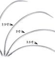 2 Sets 2'' / 2.5'' / 3 ''/ 3.5 '' Curved Leather Hand Sewing Needles C Type Needles for Carpet Leather Canvas Repairing Weaving Crafts