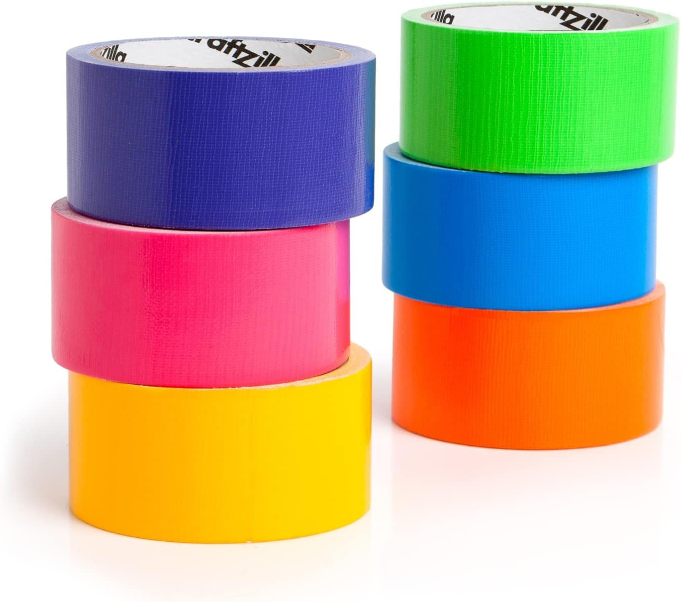 Rainbow Colored Duct Tape Pack - 6 Bright Duct Tape Colors - 10 Yards X 2 Inch - Colored Tape Rolls - Multipack for Arts - Colored Duct Tape Variety Pack