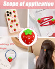 HWAQHDYL 50 Pcs Resin Strawberry Flat Back Cute Flat Back Charms Kids Scrapbooking Embellishment for DIY Craft Decors Hair Accessories Craft Making (B)