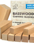 BW10 Large Basswood Carving Blocks Set Bass Wood for Wood Carving Unfinished Wood Blocks - Whittling Wood Soft Carving Wood Blocks for Carving Wooden Block Set Block of Wood for Crafts