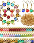 80 Pieces Crystal Birthstone Charms with 200 Jump Ring Handmade DIY Beads Pendant Mixed Color Birthstones for Jewelry Making round Charms for Bracelets Necklaces Jewelry Findings (Vivid Color)