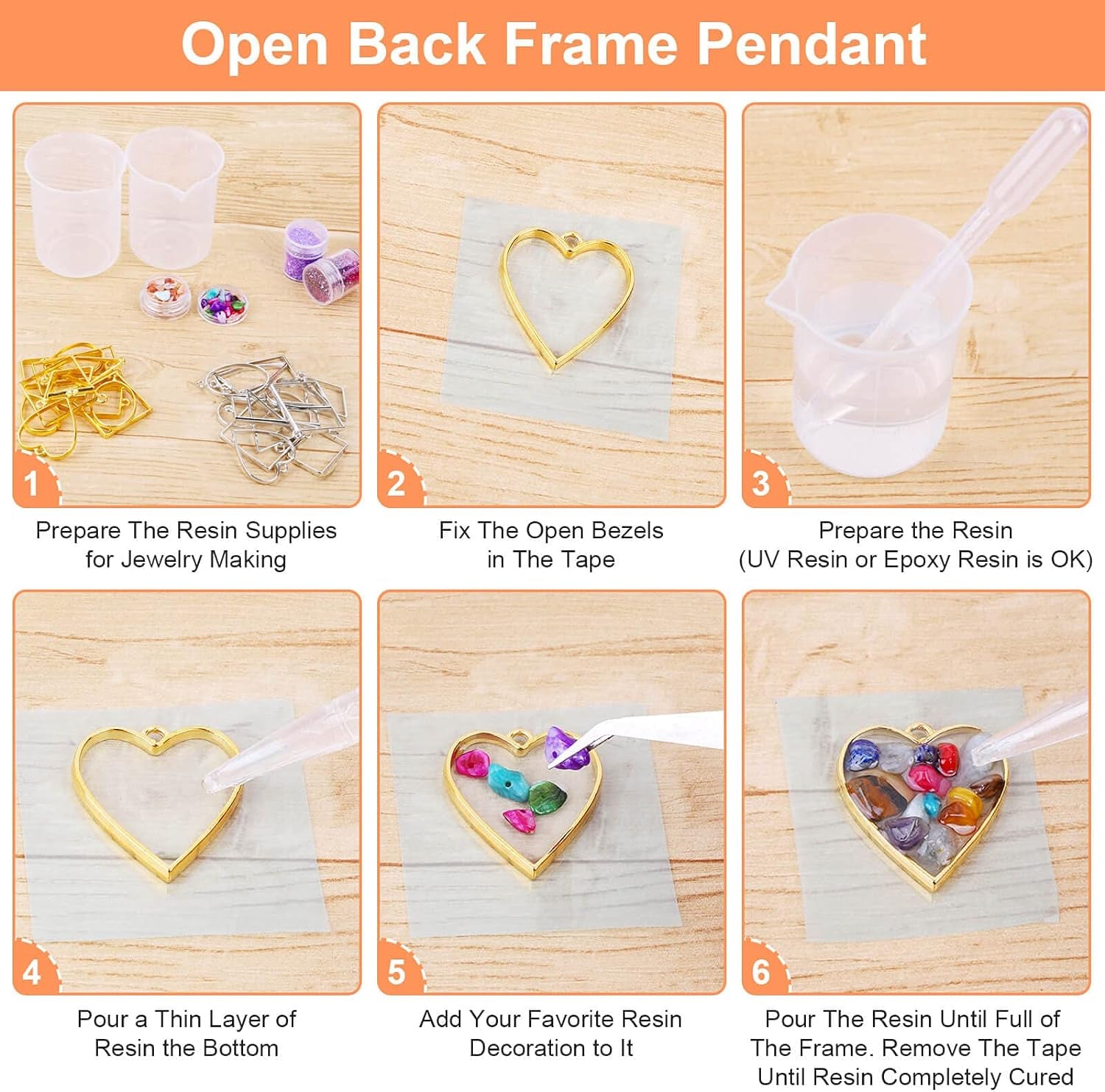 Open Bezels for Resin,80 Pcs of Resin Casting Frame Pendant, Open Frame Pendant, Open Back Frame Pendant, Geometric Hollow Mold Pendant, Frame Pendants for Earrings, Necklace, Bracelet, DIY Crafts