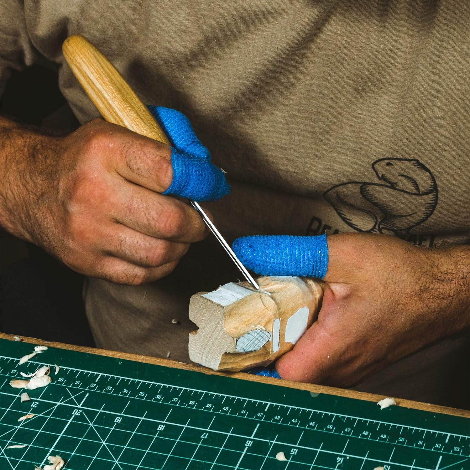 Cut Resistant Tape Adherent Wrap Tape No-Cut Tape for Wood Carving and Whittling NCT6 6Pcs